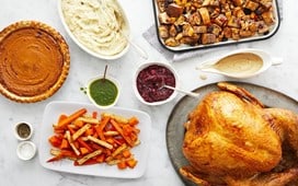 photo of a holiday dinner spread