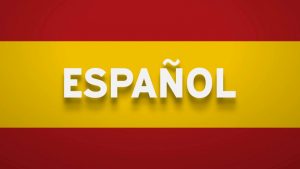 spain flag with español superimposed