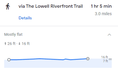 elevation for lowel riverfront trail