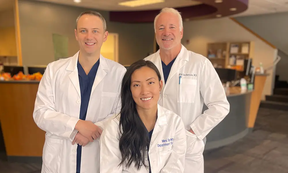 Group of bariatric surgeons in white coats at Eviva clinic in Seattle