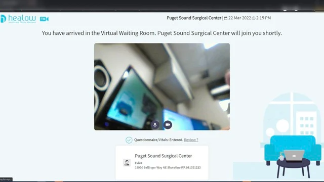 Screenshot of waiting for provider in televisit