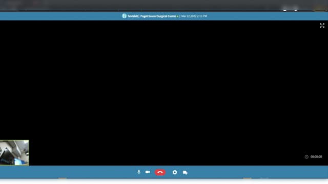Screenshot of provider video call started