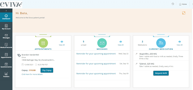 Click request refill from dashboard